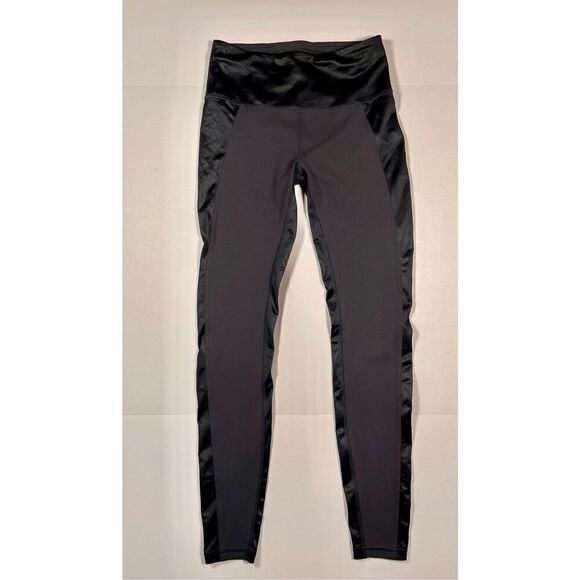 Lululemon Wunder Train High Rise Tight 28" Black Satin Panels W5GC5S Size 6 EUC - Picture 3 of 10